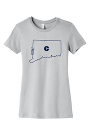Connecticut - Home State Outline - BELLA+CANVAS Women’s Slim Fit Tee