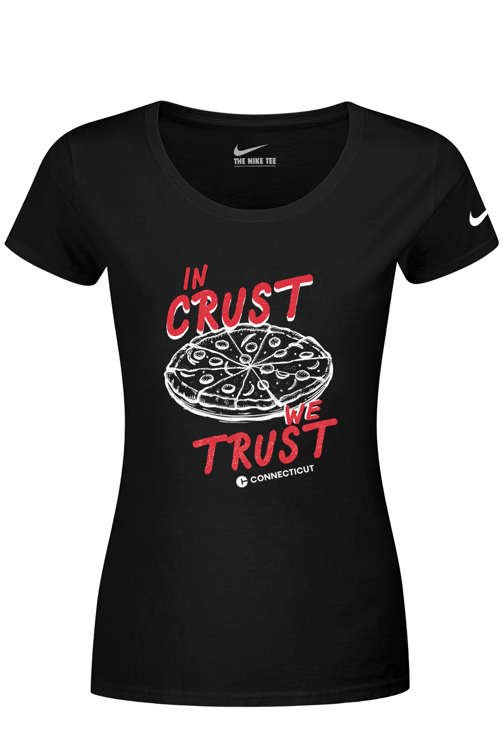 Connecticut - In Crust We Trust - Nike Ladies Dri-FIT Cotton/Poly Tee