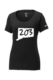 Connecticut - Area Code - Nike Ladies Core Cotton Tee