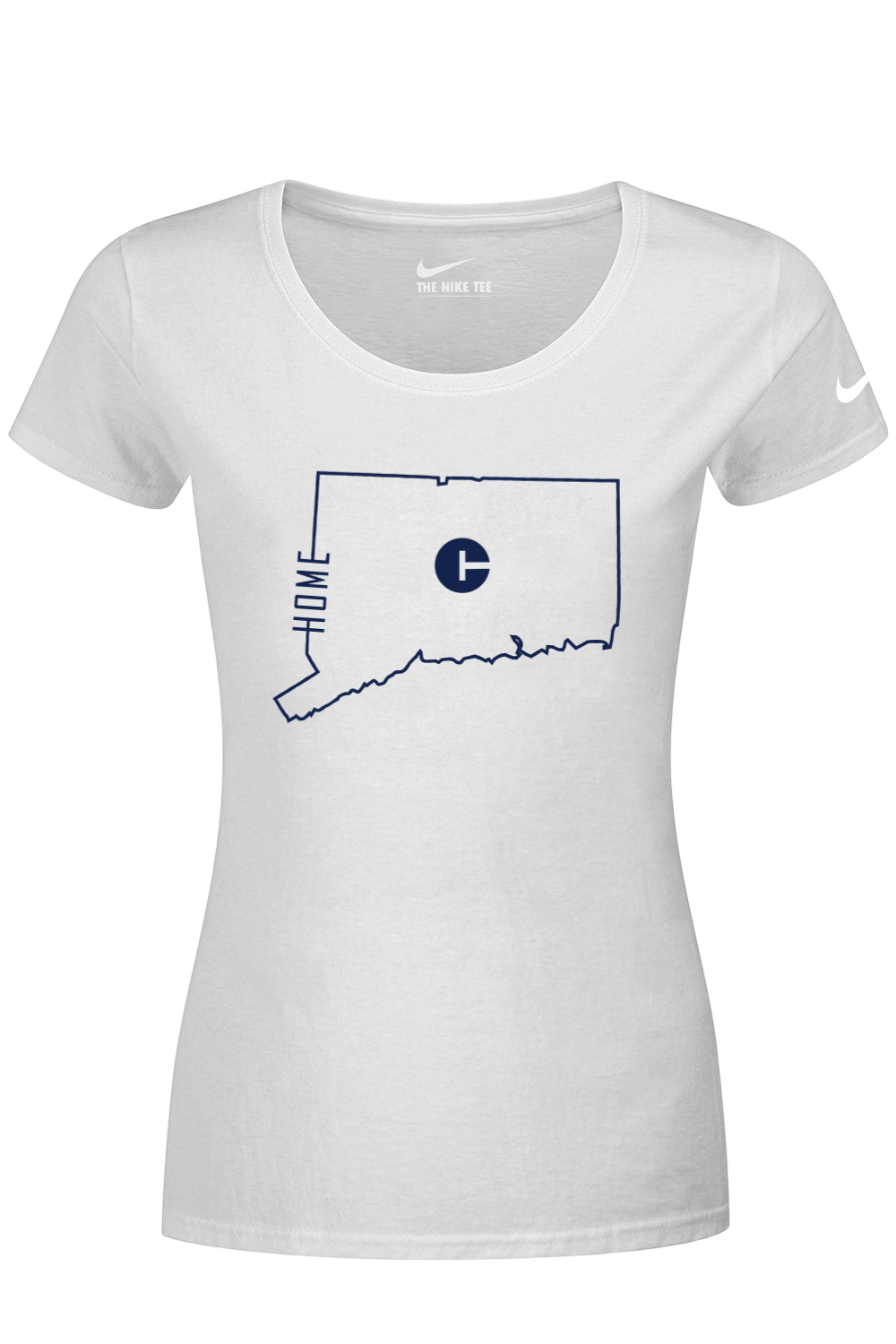 Connecticut - Home State Outline - Nike Ladies Dri-FIT Cotton/Poly Tee