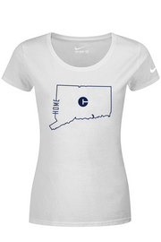 Connecticut - Home State Outline - Nike Ladies Dri-FIT Cotton/Poly Tee