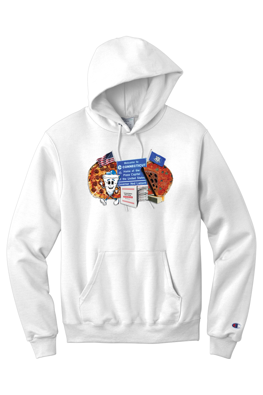 Connecticut - Nation's Best Pizza - Champion Hooded Sweatshirt