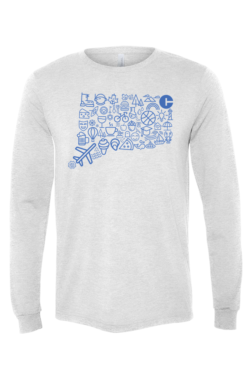 Connecticut - Icon Collage - BELLA + CANVAS Unisex Long Sleeve Tee