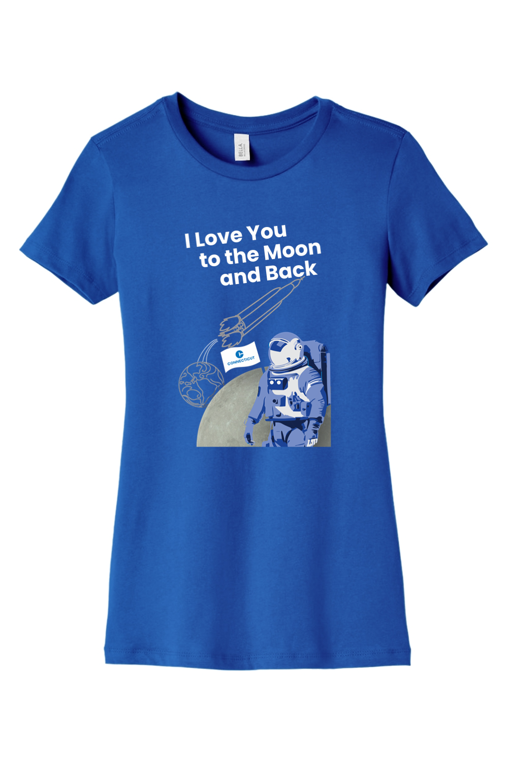 Connecticut - Moon & Back - BELLA+CANVAS Women’s Slim Fit Tee