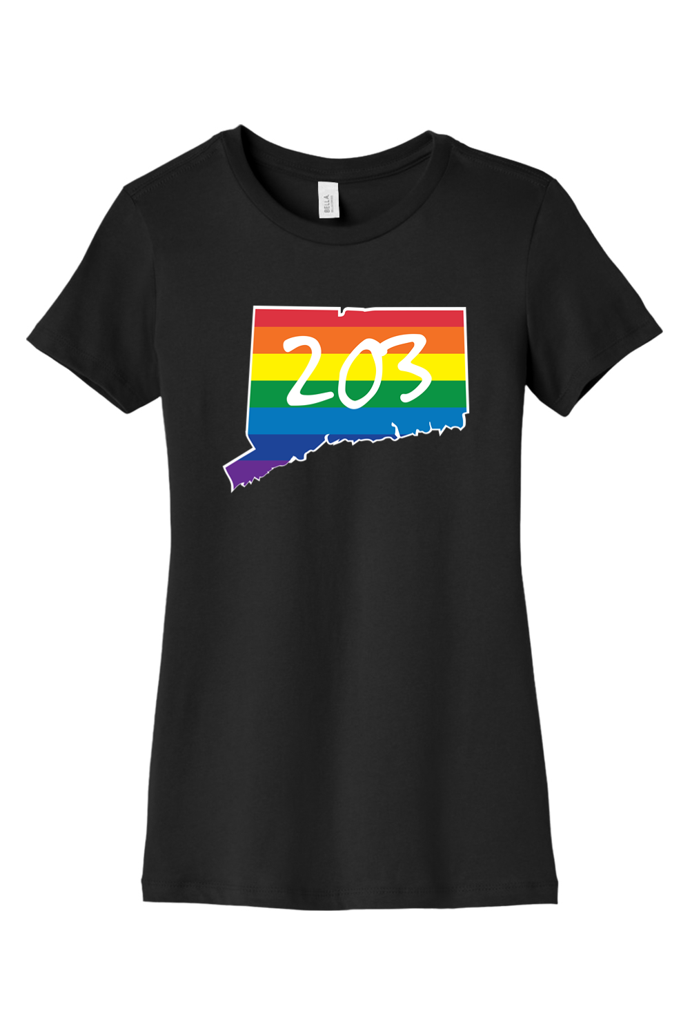 Connecticut - Area Code - BELLA+CANVAS Women’s Slim Fit Tee