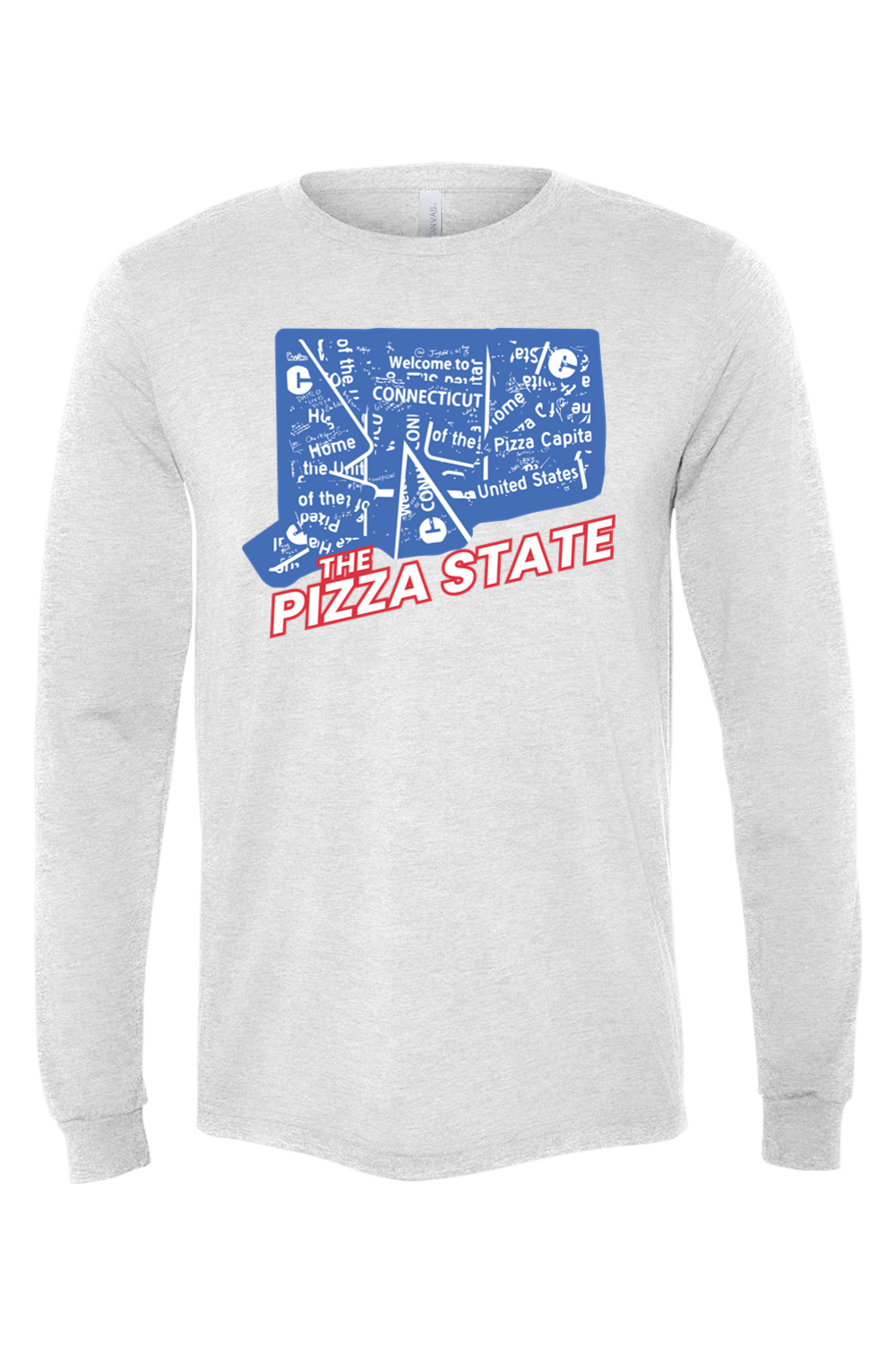 Connecticut - The Pizza State - The BELLA + CANVAS Unisex Long Sleeve Tee