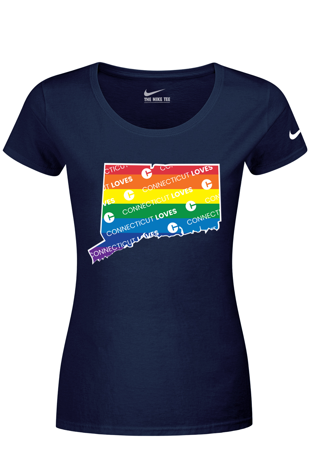 Connecticut - State Logo - Nike Ladies Dri-FIT Cotton/Poly Tee