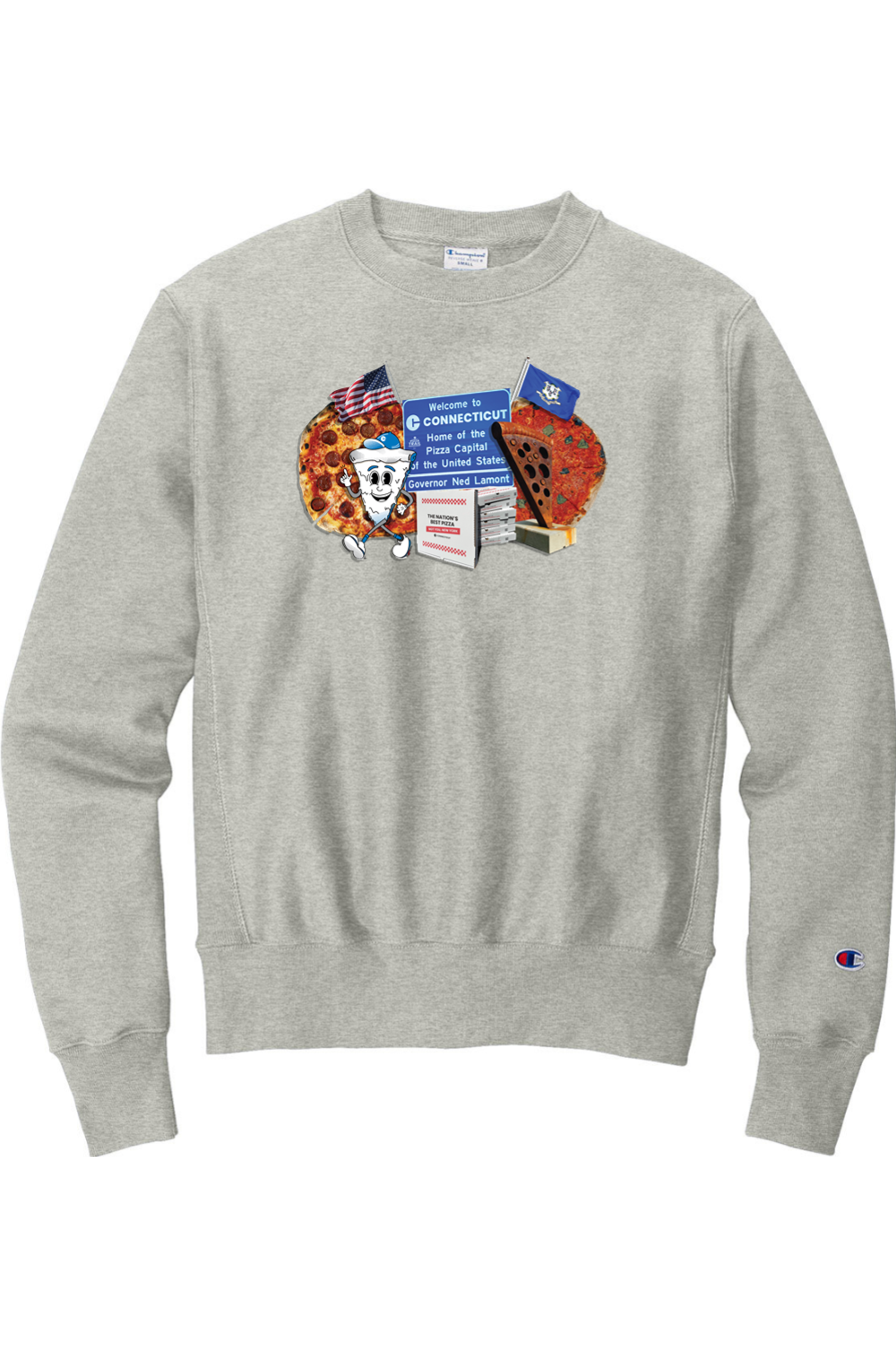 Connecticut - Nation's Best Pizza - Champion Crewneck Sweatshirt