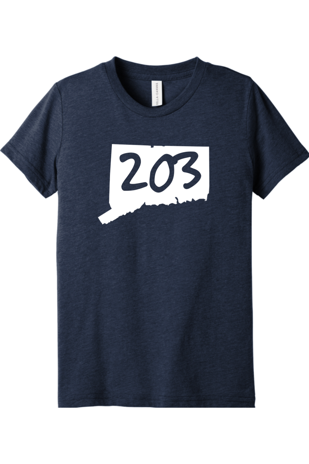 Connecticut - Area Code - Youth BELLA+CANVAS Short Sleeve Tee