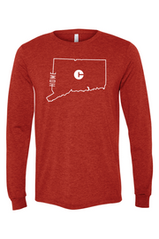 Connecticut - State Outline Home - BELLA + CANVAS Unisex Long Sleeve Tee