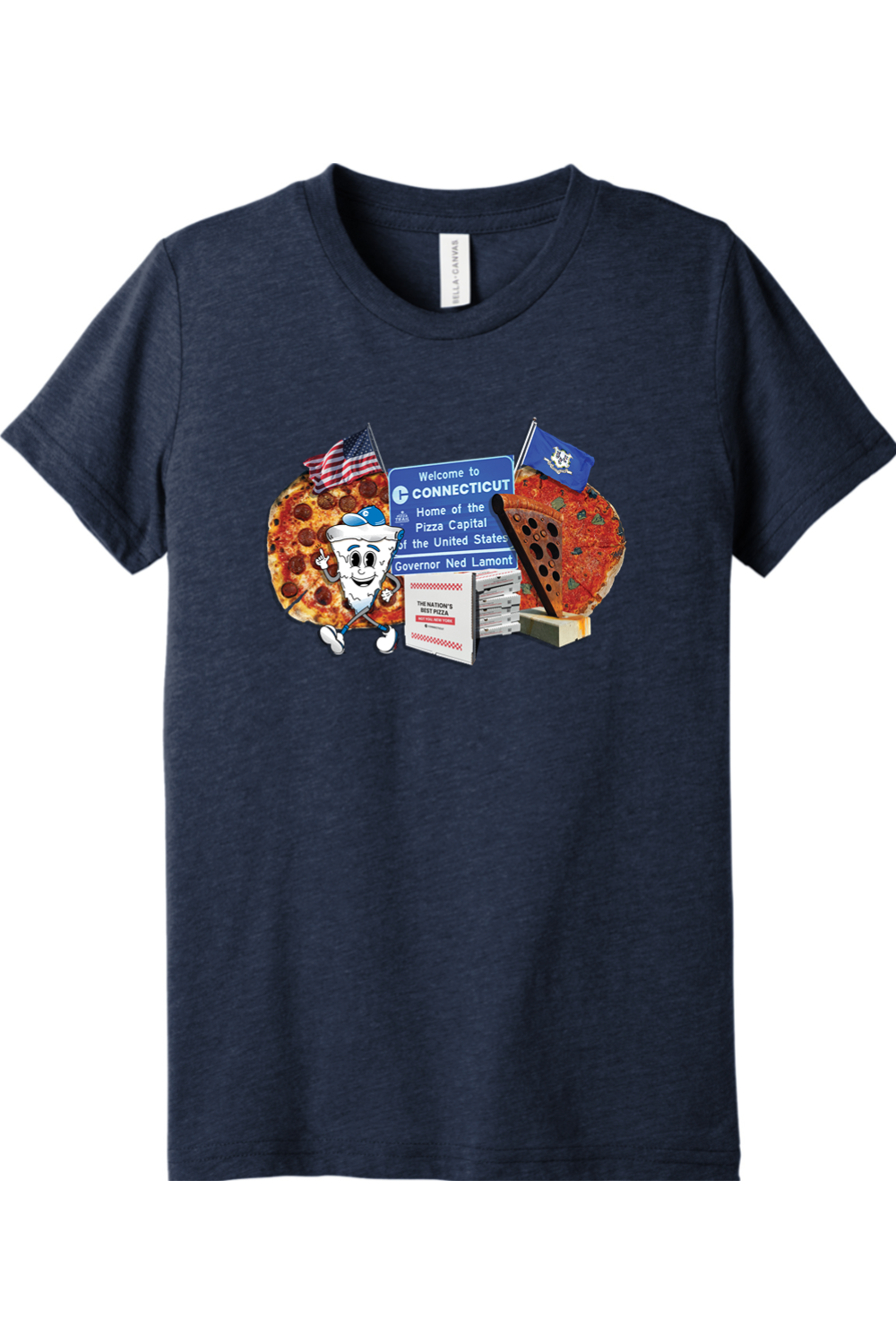 Connecticut - Pizza Collage - Youth BELLA+CANVAS Short Sleeve Tee