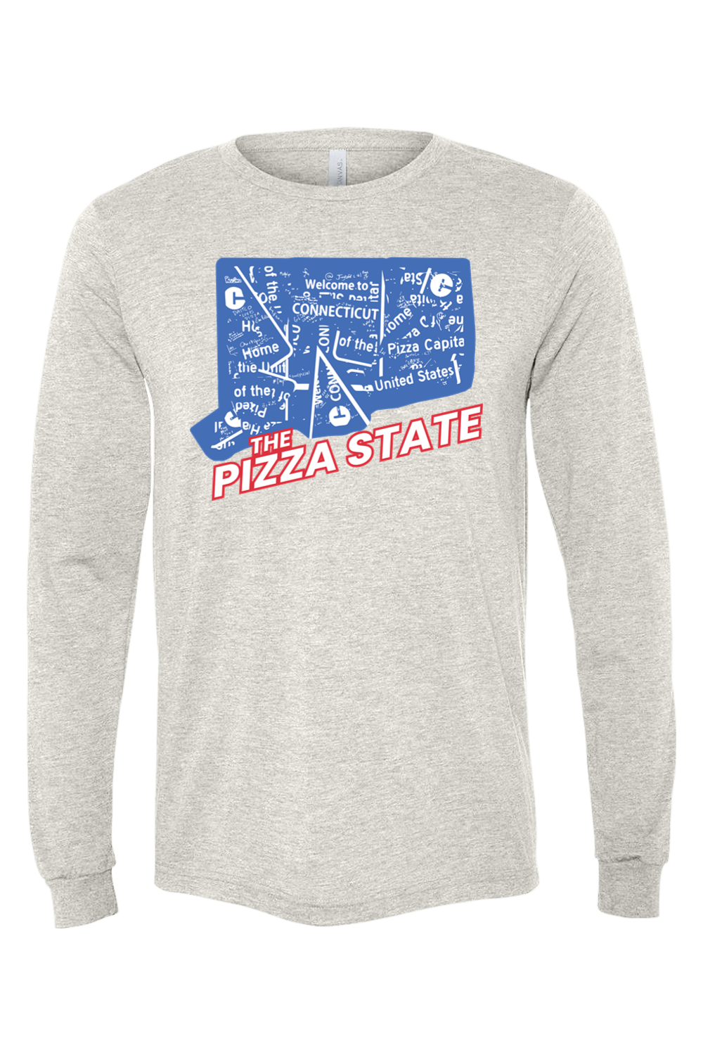 Connecticut - The Pizza State - The BELLA + CANVAS Unisex Long Sleeve Tee