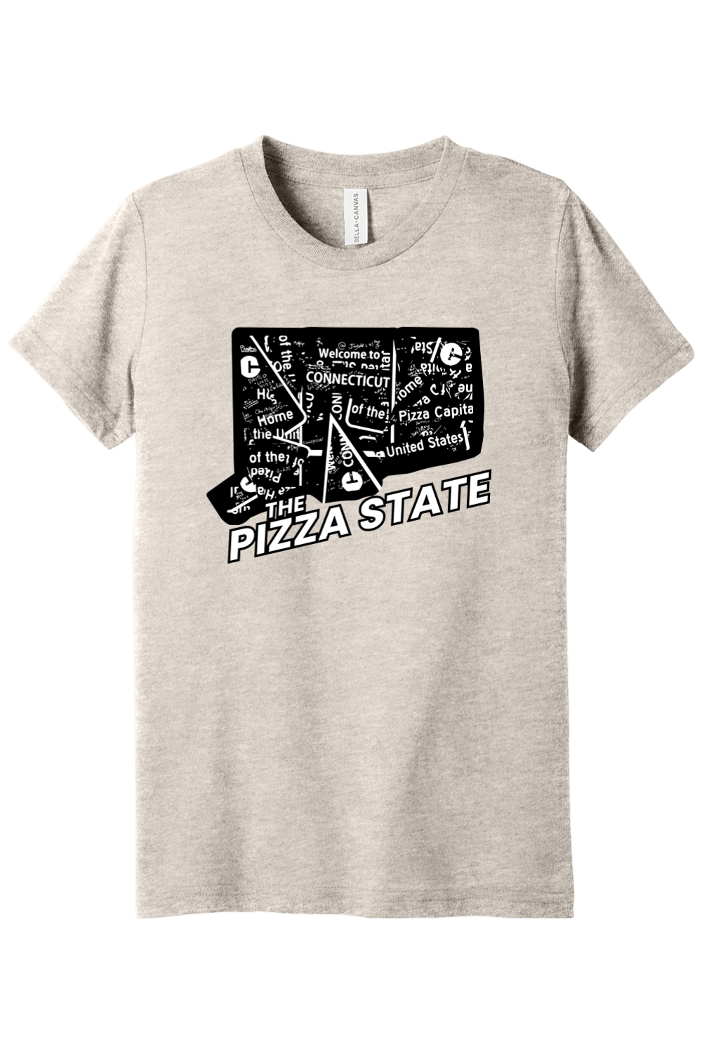 Connecticut - The Pizza State - Youth BELLA+CANVAS Short Sleeve Tee