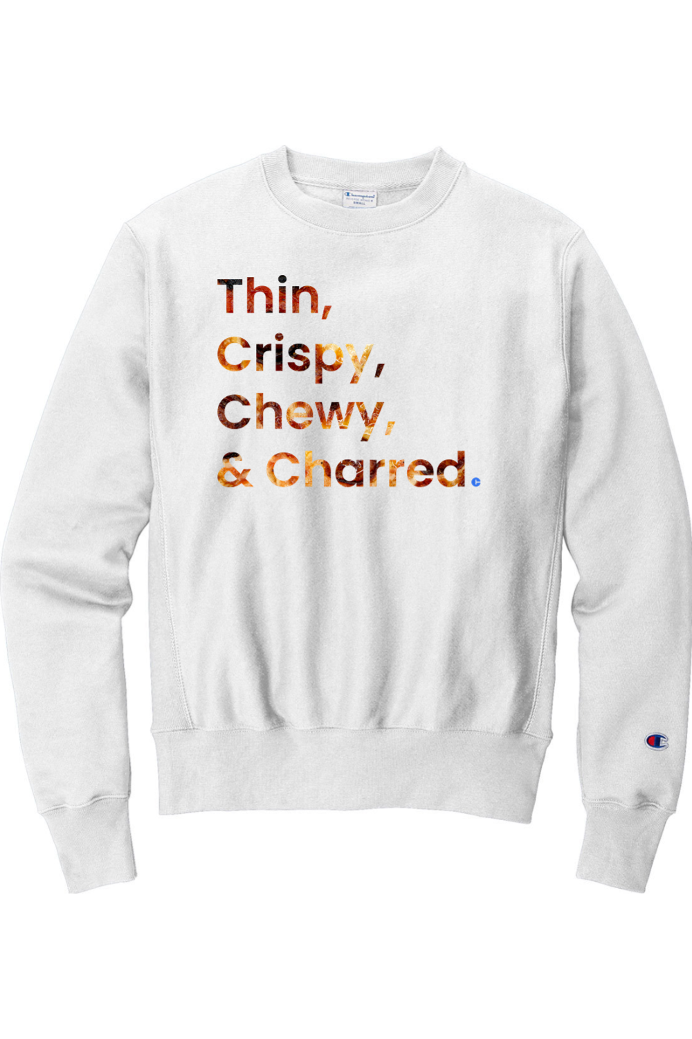 Connecticut - Thin, Crispy, Chewy & Charred - Champion Crewneck Sweatshirt