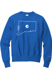 Connecticut - State Outline Home - Champion Crewneck Sweatshirt