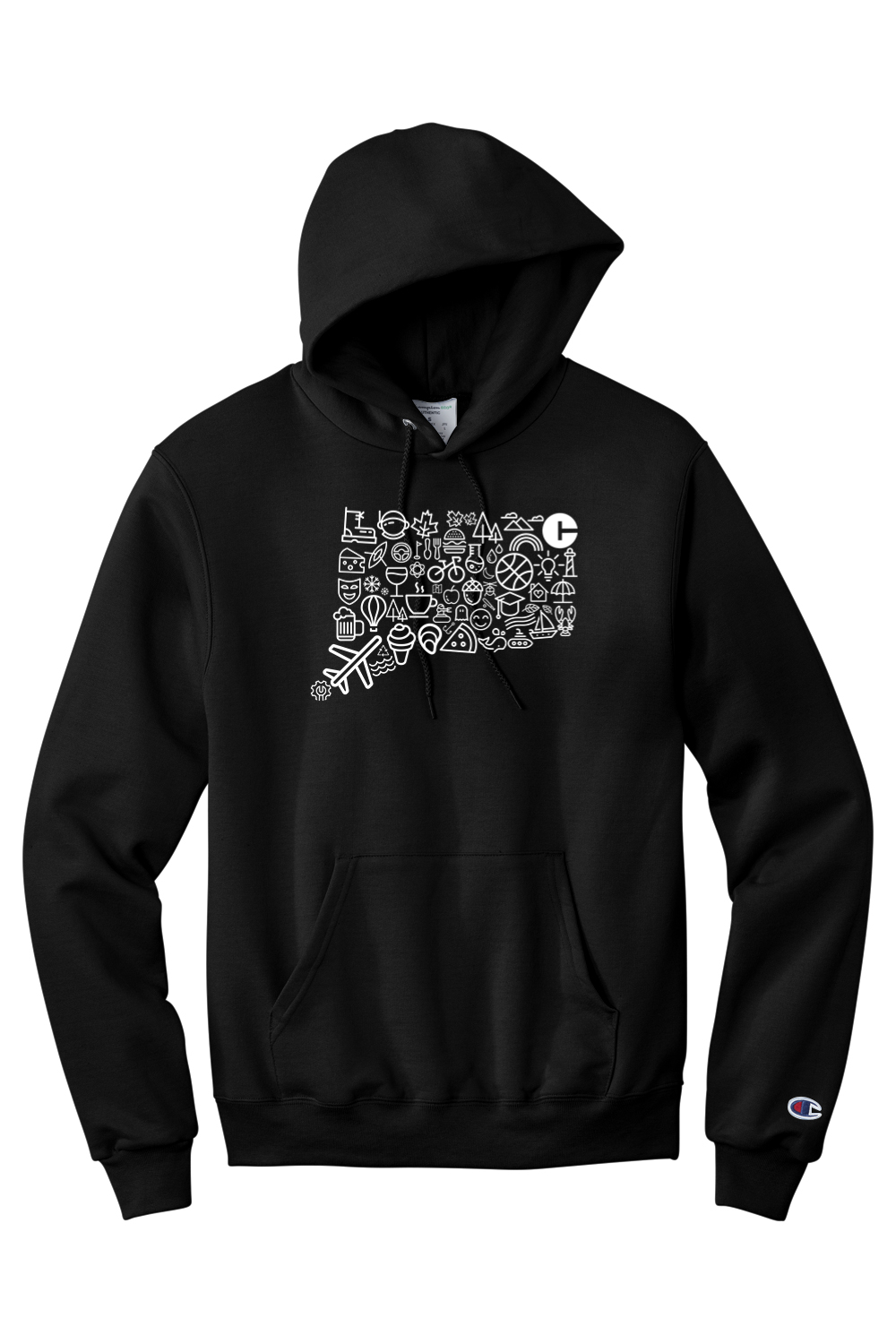 Connecticut - Iconography State - Champion Hooded Sweatshirt