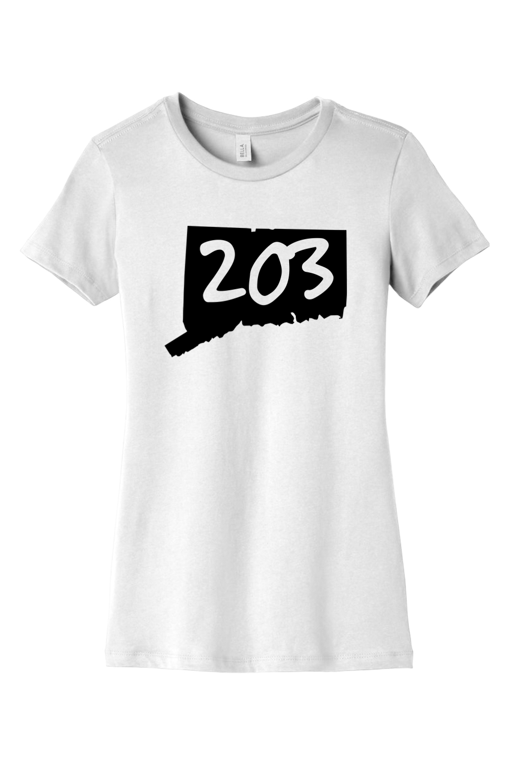 Connecticut - Area Code - BELLA+CANVAS Women’s Slim Fit Tee