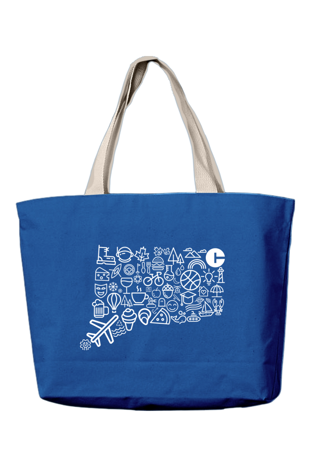 Connecticut - Icons Collage - Augusta Sportswear Jumbo Tote