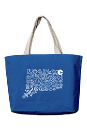 Connecticut - Icons Collage - Augusta Sportswear Jumbo Tote