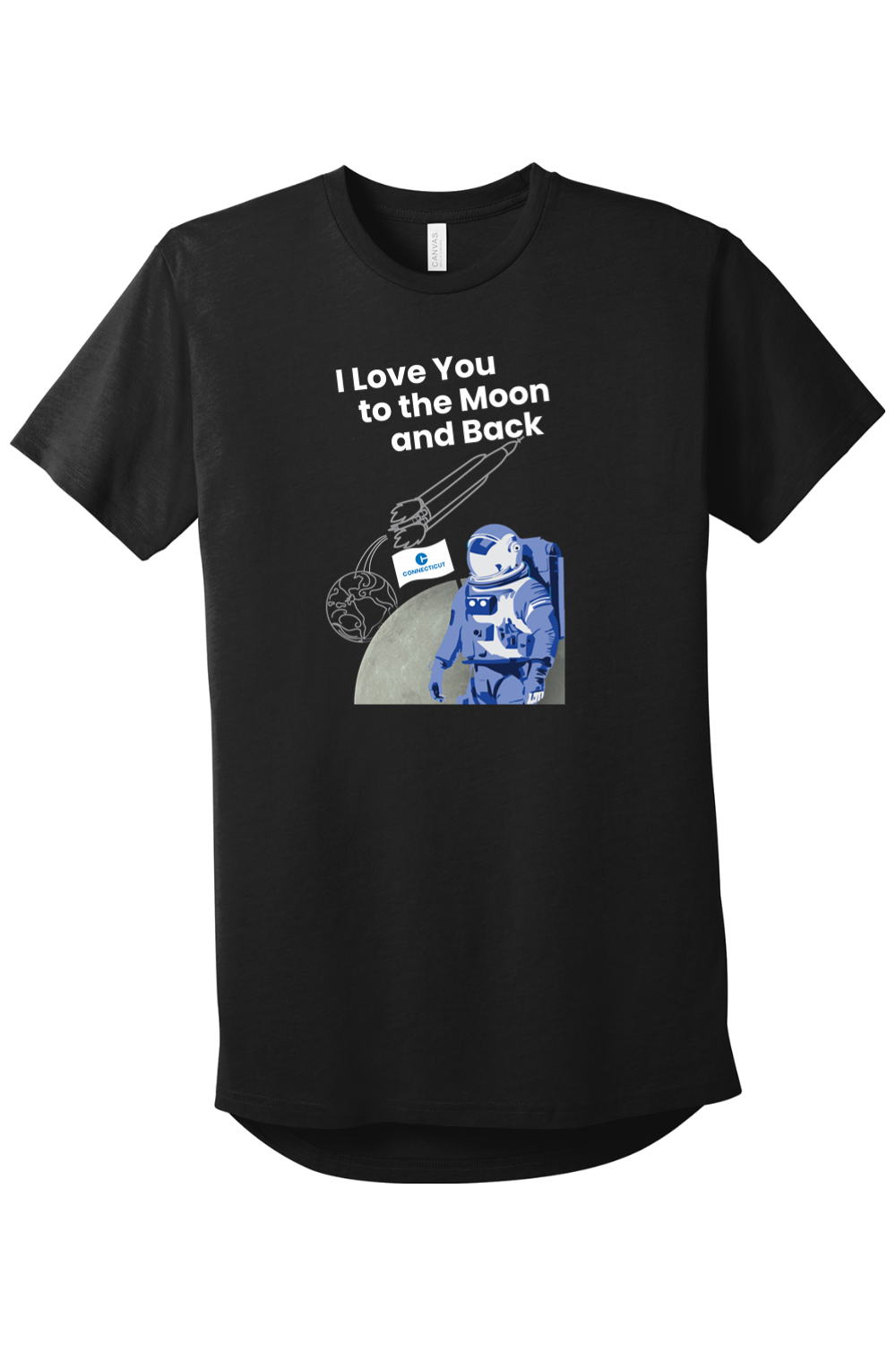 Connecticut - Moon & Back - BELLA+CANVAS Men’s Long Body Urban Tee