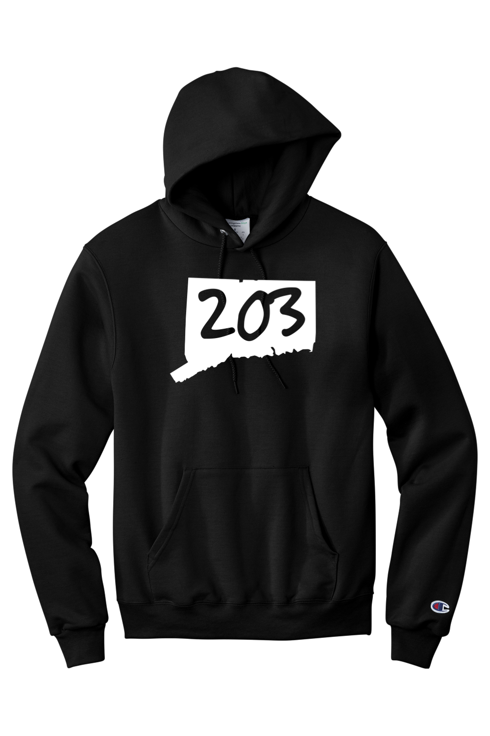 Connecticut - Area Code - Champion Hooded Sweatshirt