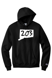 Connecticut - Area Code - Champion Hooded Sweatshirt