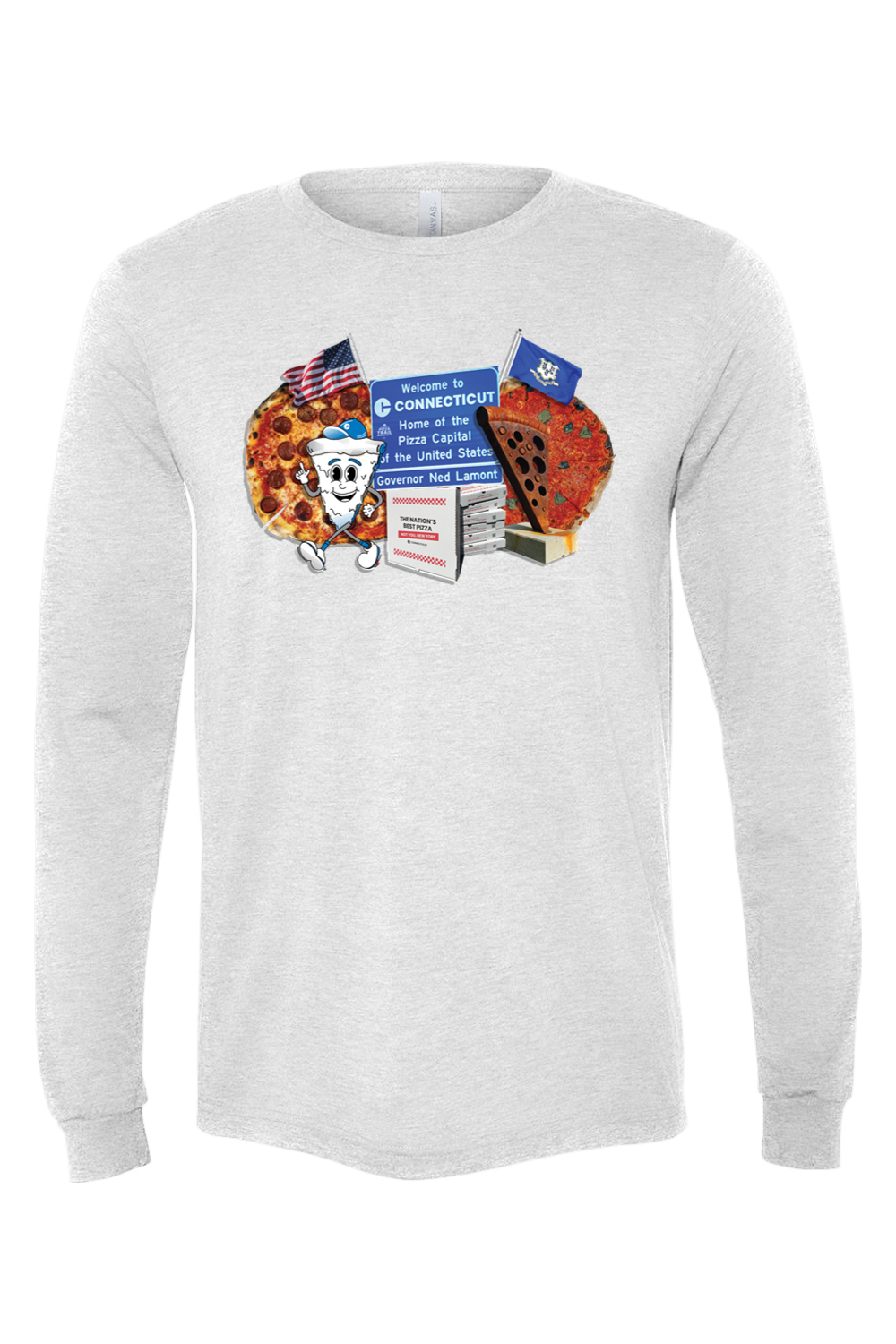 Connecticut - Nation's Best Pizza - BELLA + CANVAS Unisex Long Sleeve Tee