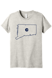 Connecticut - State Outline - Youth BELLA+CANVAS Short Sleeve Tee
