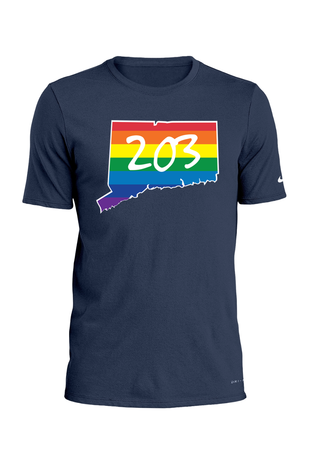 Connecticut - Area Code - Nike Dri-FIT Cotton/Poly Tee