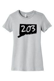 Connecticut - Area Code - BELLA+CANVAS Women’s Slim Fit Tee