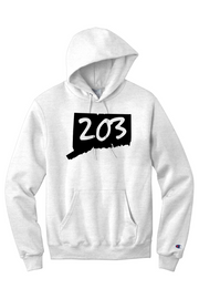 Connecticut - Area Code - Champion Hooded Sweatshirt