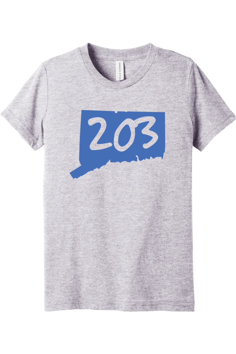 Connecticut - Area Code - Youth BELLA+CANVAS Short Sleeve Tee