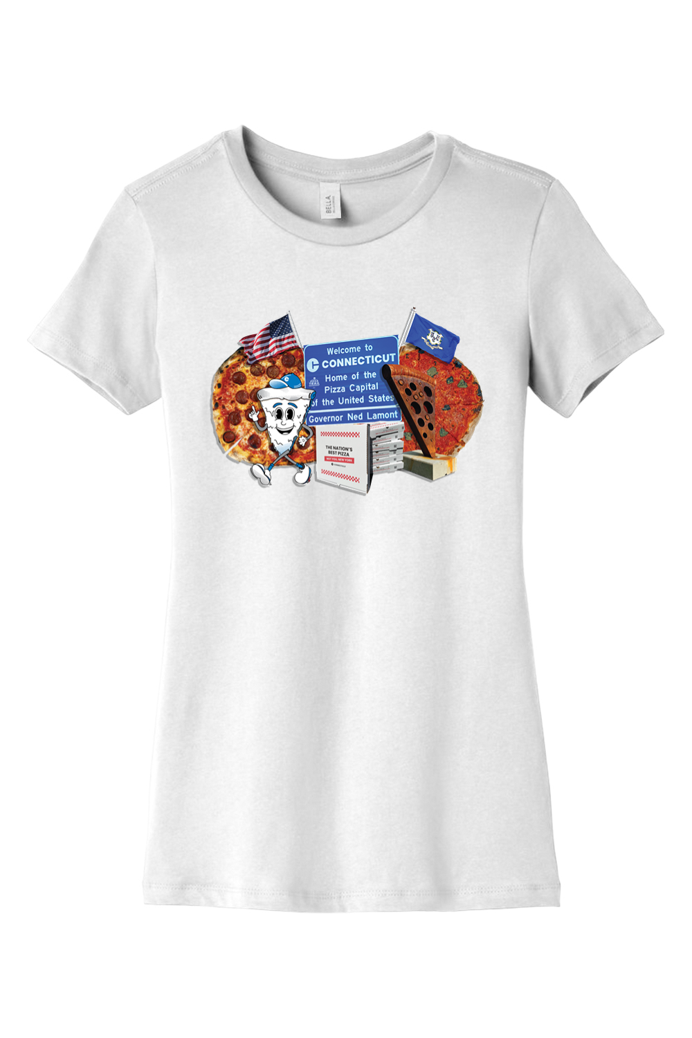 Connecticut - Nation's Best Pizza - BELLA+CANVAS Women’s Slim Fit Tee
