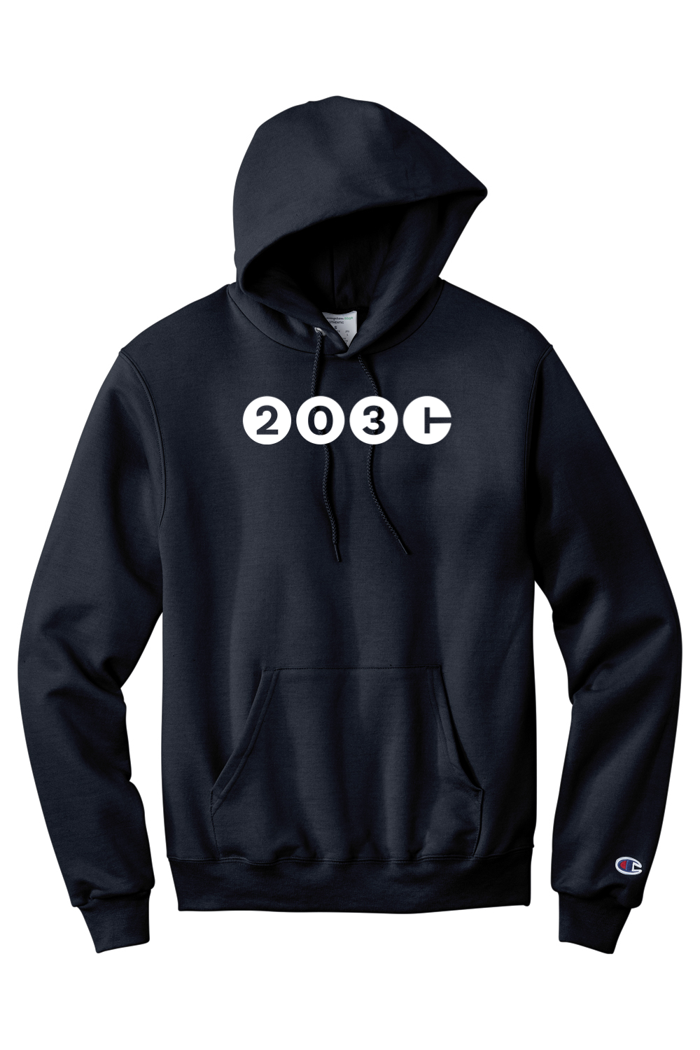 Connecticut - Area Code - Champion Hooded Sweatshirt