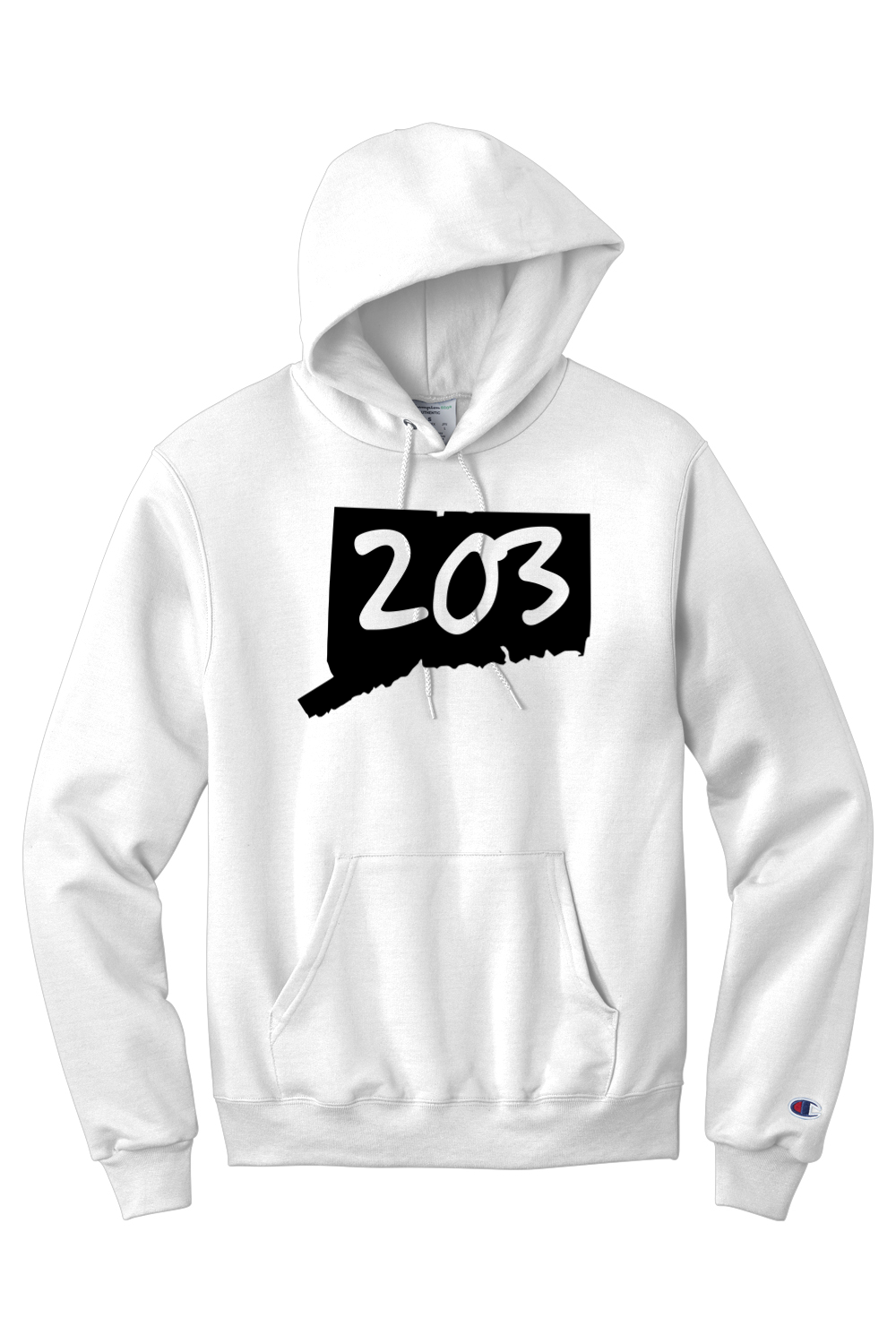 Connecticut - Area Code - Champion Hooded Sweatshirt