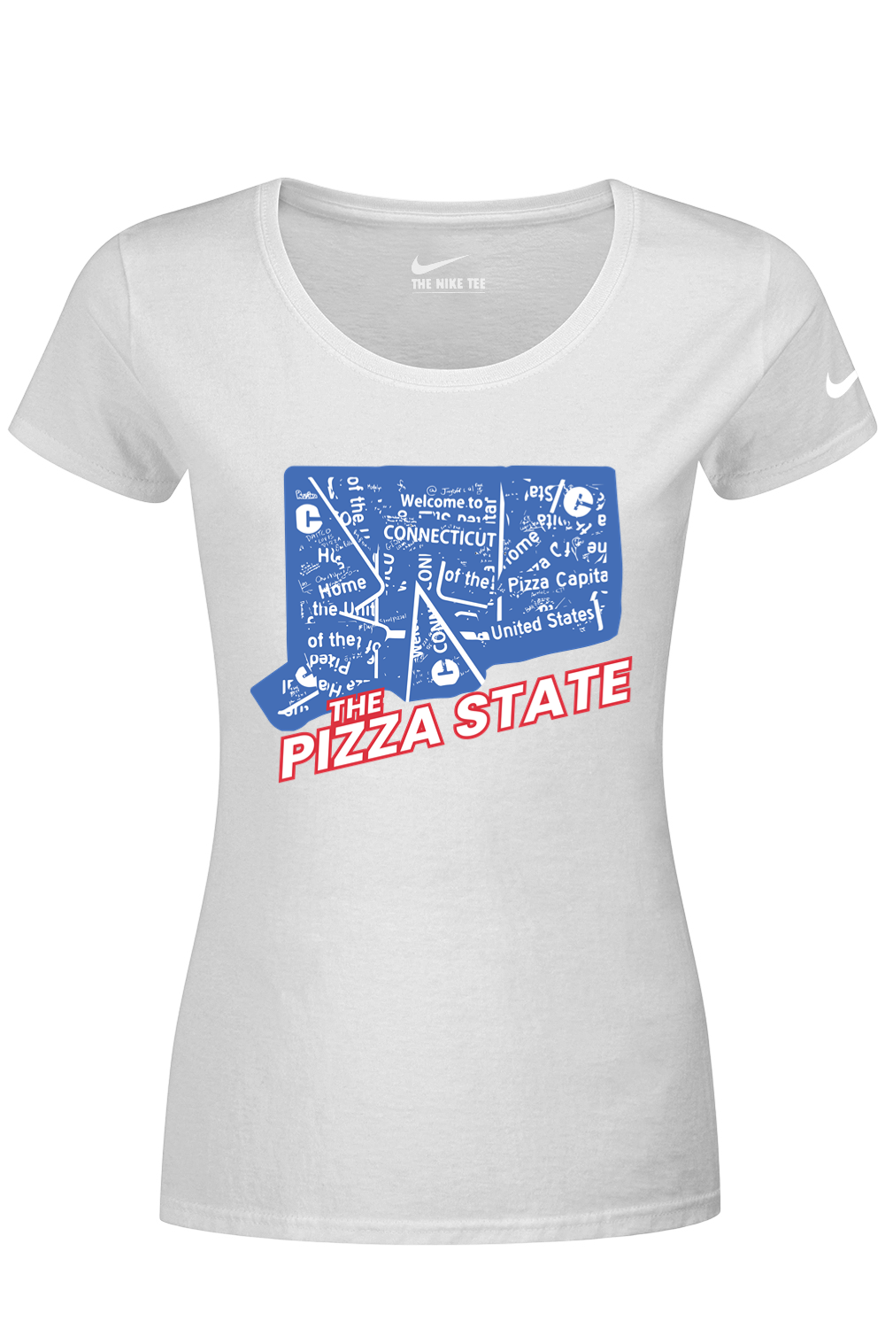 Connecticut - The Pizza State - Nike Ladies Dri-FIT Cotton/Poly Tee