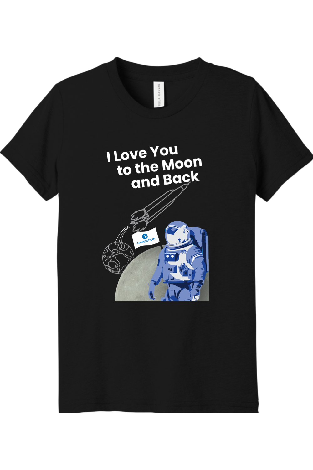 Connecticut - Moon & Back - Youth BELLA+CANVAS Short Sleeve Tee