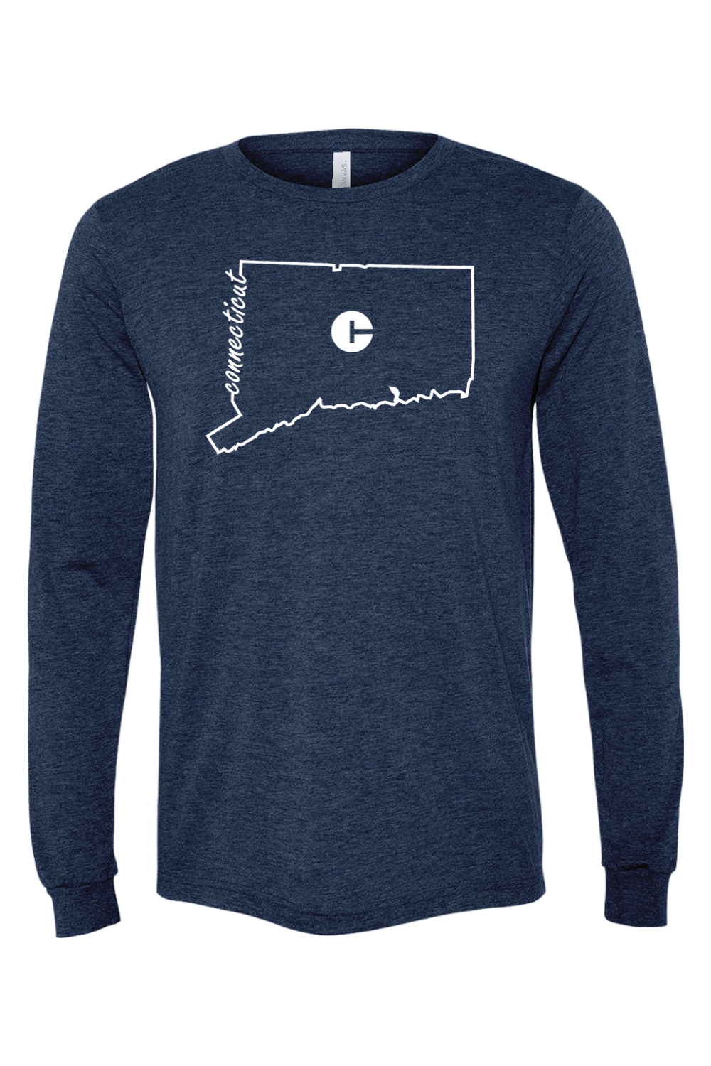 Connecticut - State Outline - BELLA + CANVAS Unisex Long Sleeve Tee