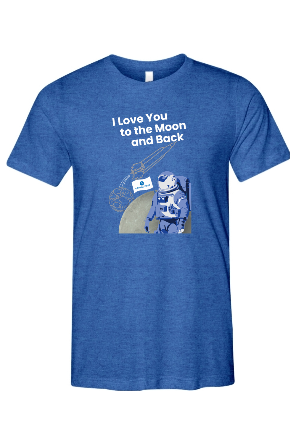 Connecticut - Moon & Back - Bella + Canvas Short Sleeve Tee