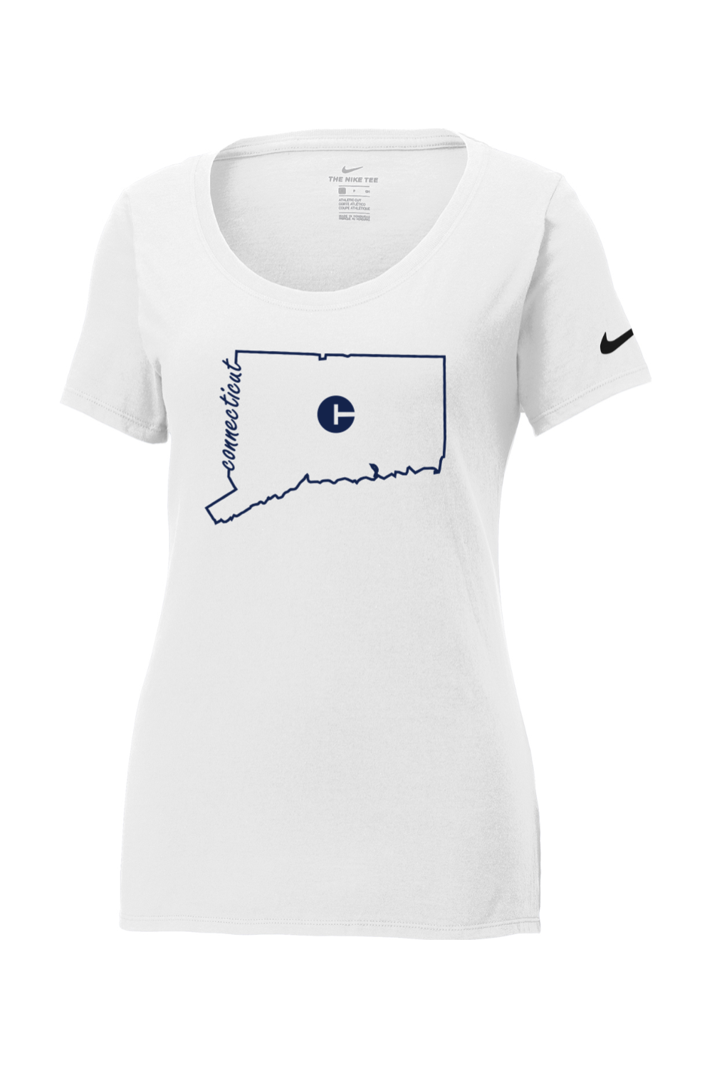 Connecticut - State Outline - Nike Ladies Core Cotton Tee