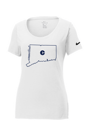 Connecticut - State Outline - Nike Ladies Core Cotton Tee