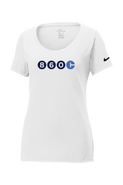 Connecticut - Area Code - Nike Ladies Core Cotton Tee