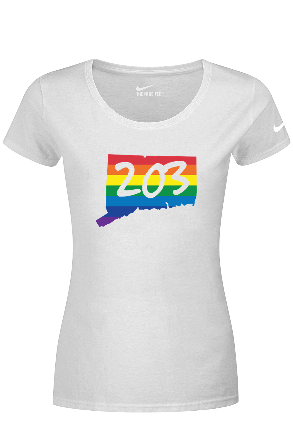 Connecticut - Area Code - Nike Ladies Dri-FIT Cotton/Poly Tee