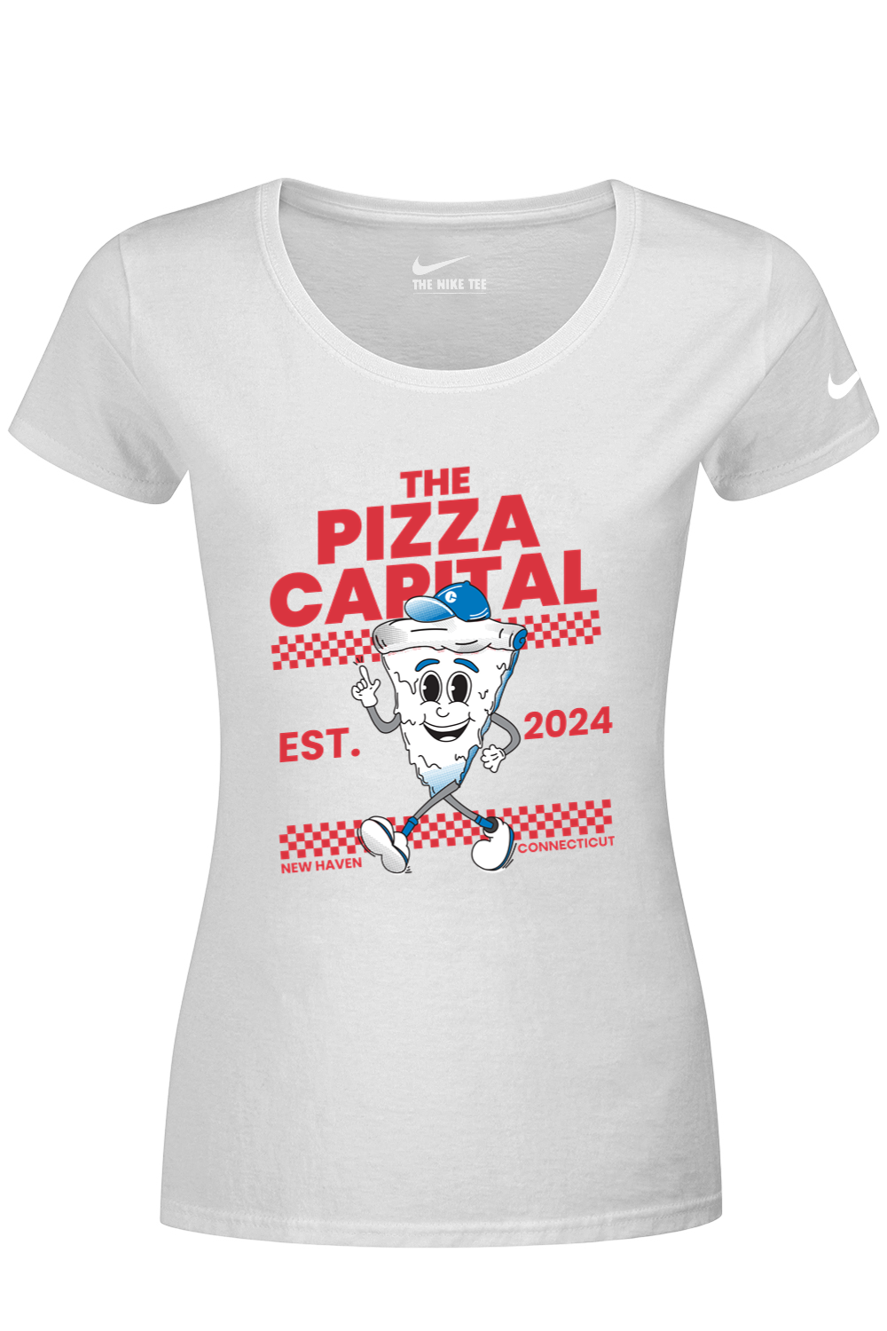 Connecticut - The Pizza Capital - Nike Ladies Dri-FIT Cotton/Poly Tee