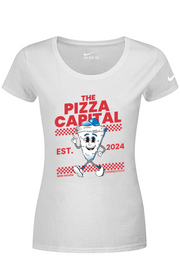 Connecticut - The Pizza Capital - Nike Ladies Dri-FIT Cotton/Poly Tee