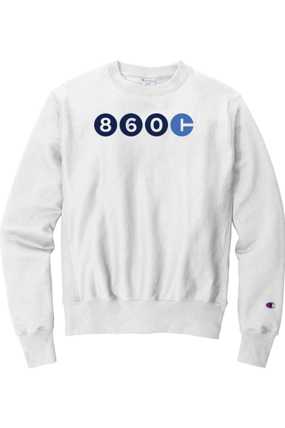 Connecticut - Area Code - Champion Crewneck Sweatshirt