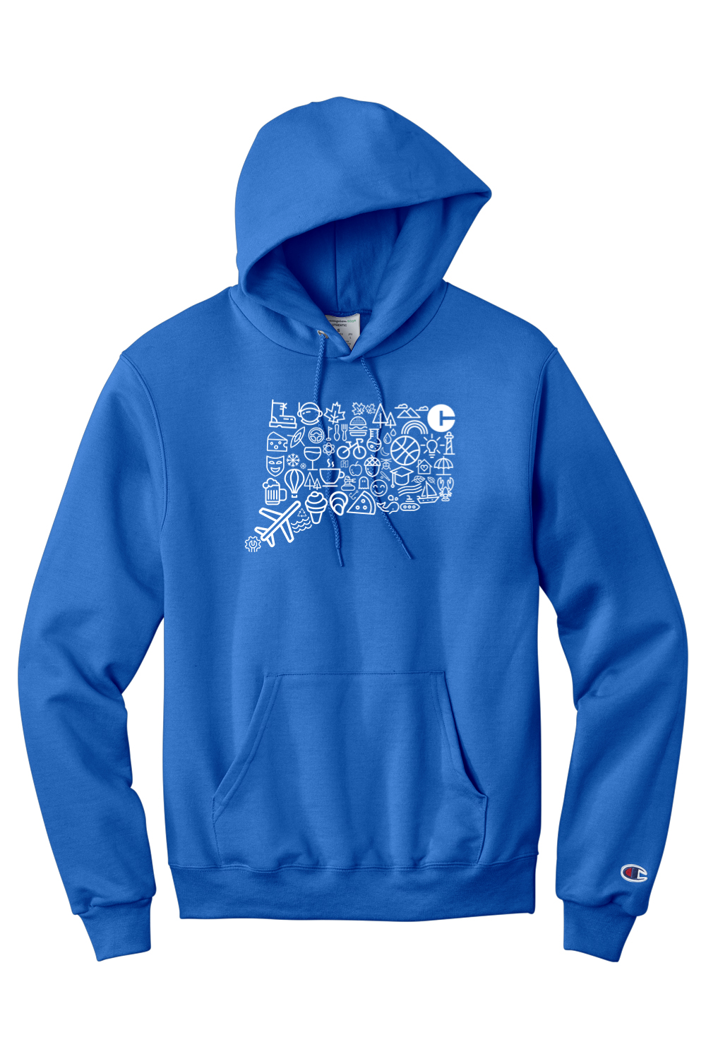 Connecticut - Iconography State - Champion Hooded Sweatshirt