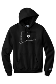 Connecticut - State Outline Home - Champion Hooded Sweatshirt