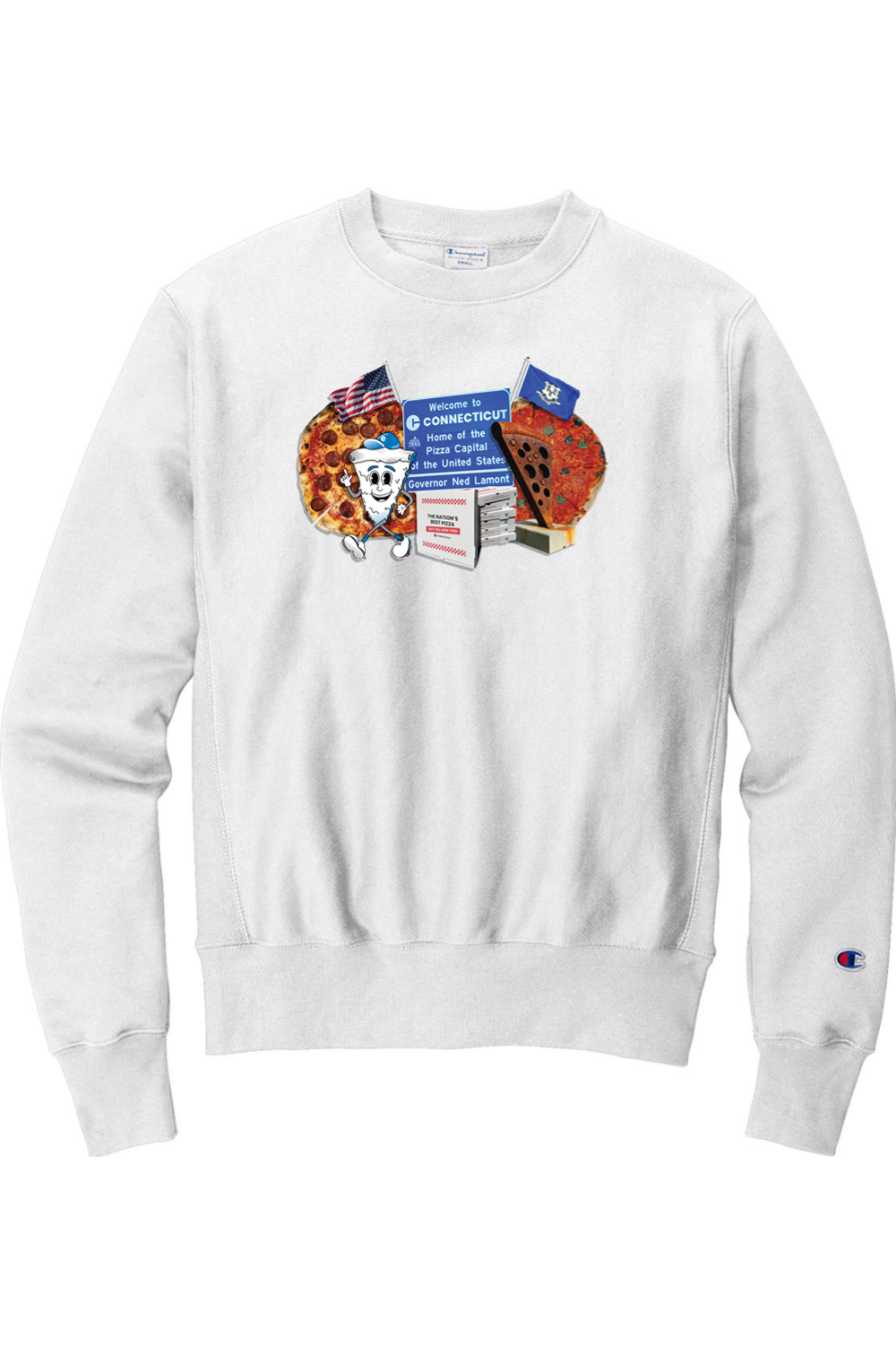 Connecticut - Nation's Best Pizza - Champion Crewneck Sweatshirt