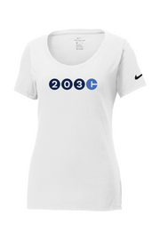 Connecticut - Area Code - Nike Ladies Core Cotton Tee